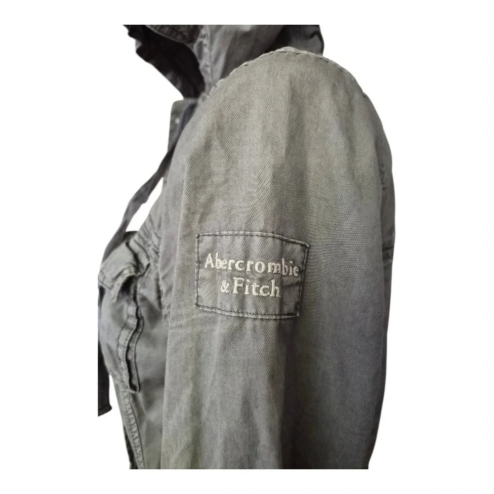 Abercrombie & Fitch Women's Utility Jacket‎ XS Gray Hooded Cargo Bella Swan